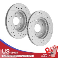Front Drilled Disc Brake Rotors for 2004-2011 Honda Civic CR-Z Acura RSX