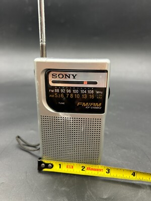 Vintage-Sony ICF-S10MK2 Pocket Radio with Speaker - Silver (Tested-Works!)