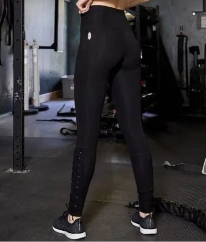 NEW Free People FP Movement Pixi Lace Up Adjustable Leggings Control Panels XS - Image 3 of 4