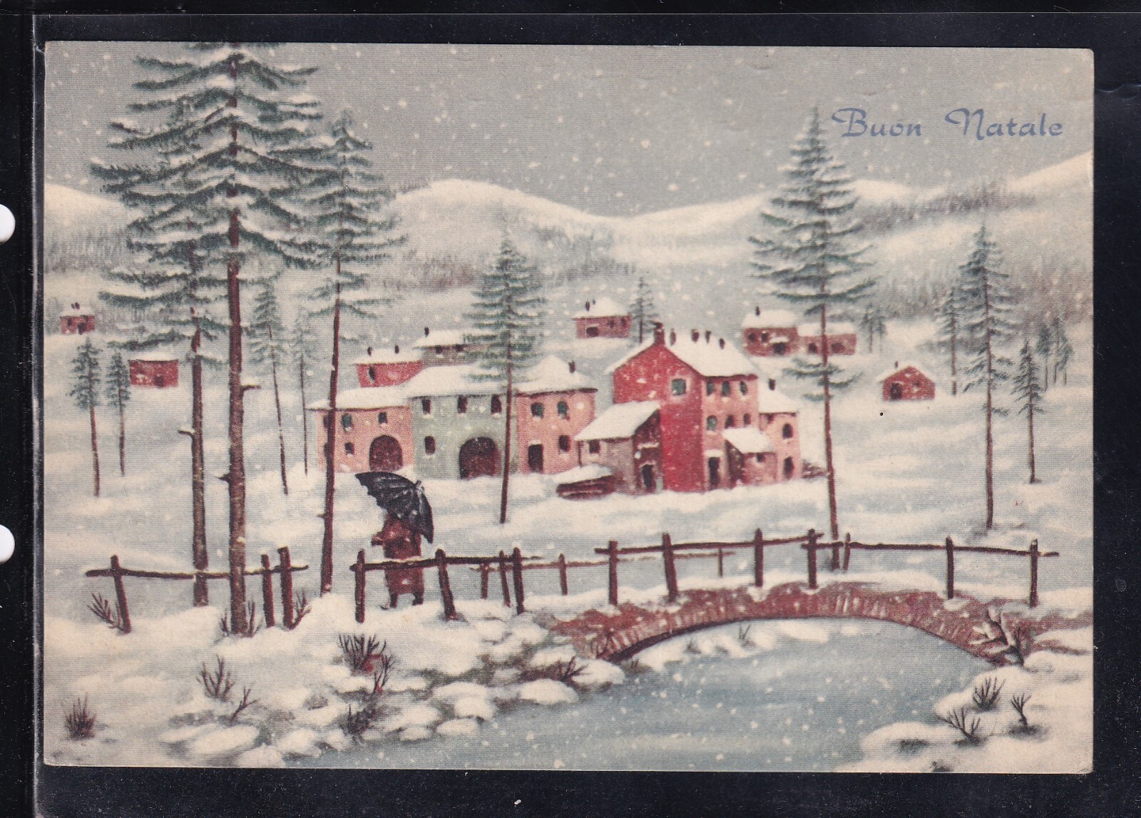 Cartolina Buon Natale Paesaggio Z1337