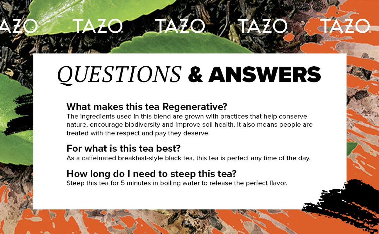 TAZO Tea Bag Regenerative Organic Awake 36 Count Box FREE SHIPPING