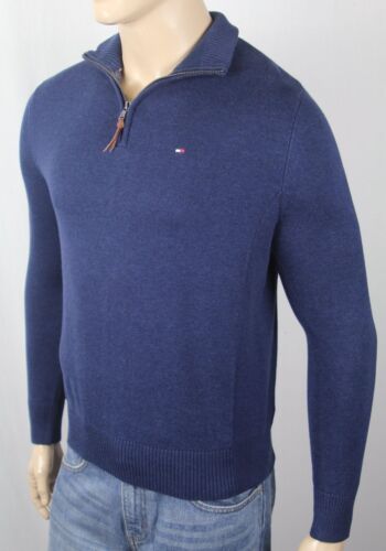 Tommy Hilfiger Dark Blue 1/2 Half Zip Mock Turtleneck Sweater NWT $80 - Picture 1 of 1