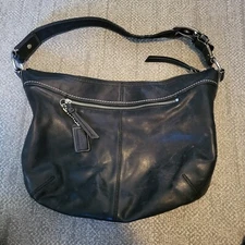 Women's Coach Soho Leather Black Shoulder Hand Bag Large Purse G0960-F13731