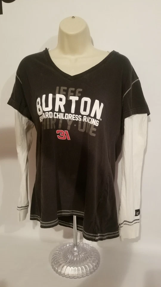 Camiseta Nascar Jeff Burton Chase Authentics para mujer XL manga larga algodón con capucha Foto 2 de 4