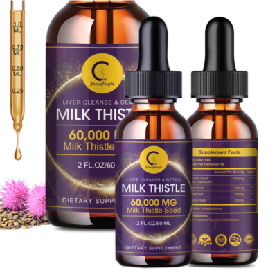 Milk Thistle Liquid Drops Silymarin 1000mg, Detox & Cleanse Liver Supplement