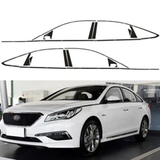 Glossy Black Chrome Delete Window Trims For Hyundai Sonata 9 LF 2015-2019