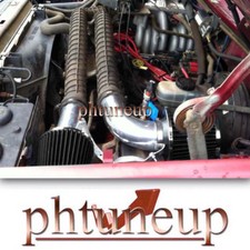 Black 1988-1995 Ford Bronco F-150 Xl Xlt 5.0l 5.8 5.8l V8 Twin Air Intake Kit