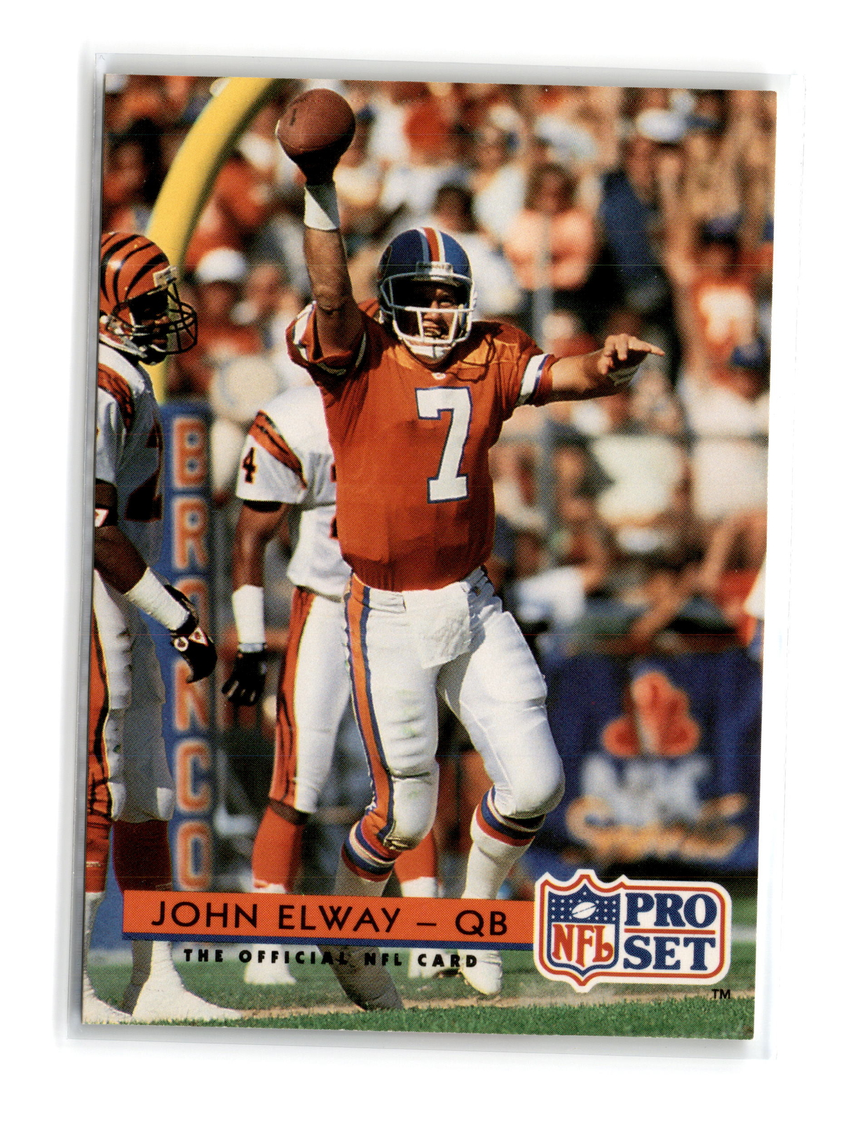 John Elway Football #155 1992 Pro Set FACT Mobil Denver Broncos