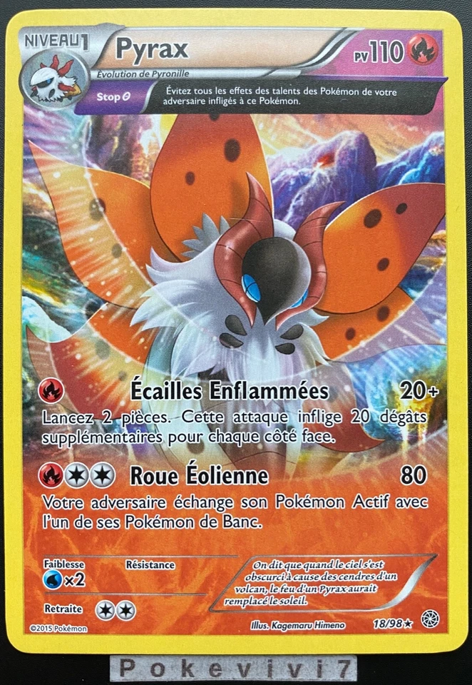 Carte Pokemon PYRAX 18/98 Rare XY7 ORIGINES ANTIQUES FR - Photo 1/1