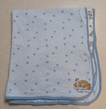 Oshkosh B'gosh Cotton Baby Blanket Blue Puppy Dogs Cuddle Time