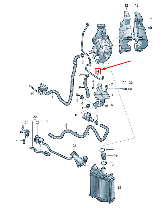 Conduite de dépression moteur Audi Q7 4M 4M0131055A