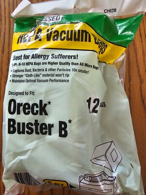 Clean Obsessed Oreck Buster B. HEPA  Cloth Filter Bags, 12/pk CH678