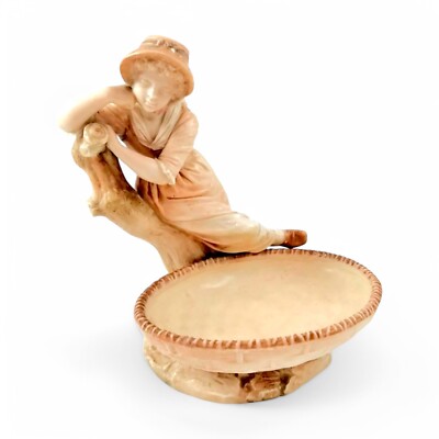 Blush Elfenbein Worcester Porzellan Figur,Mädchen auf Baum, James Hadley, C.