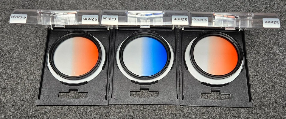 Set of 3 Altura Photo Professional Camera Filter 52mm - Gradual Orange and Blue - Image 2 of 4