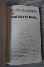 Jose Luis de Delas Composer Autogramm signed Buch "Musik-Konzepte 78" 
