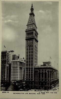 New York City Metropolitan Life Gebäude RPPC Echt Foto Vintage Postkarte USA