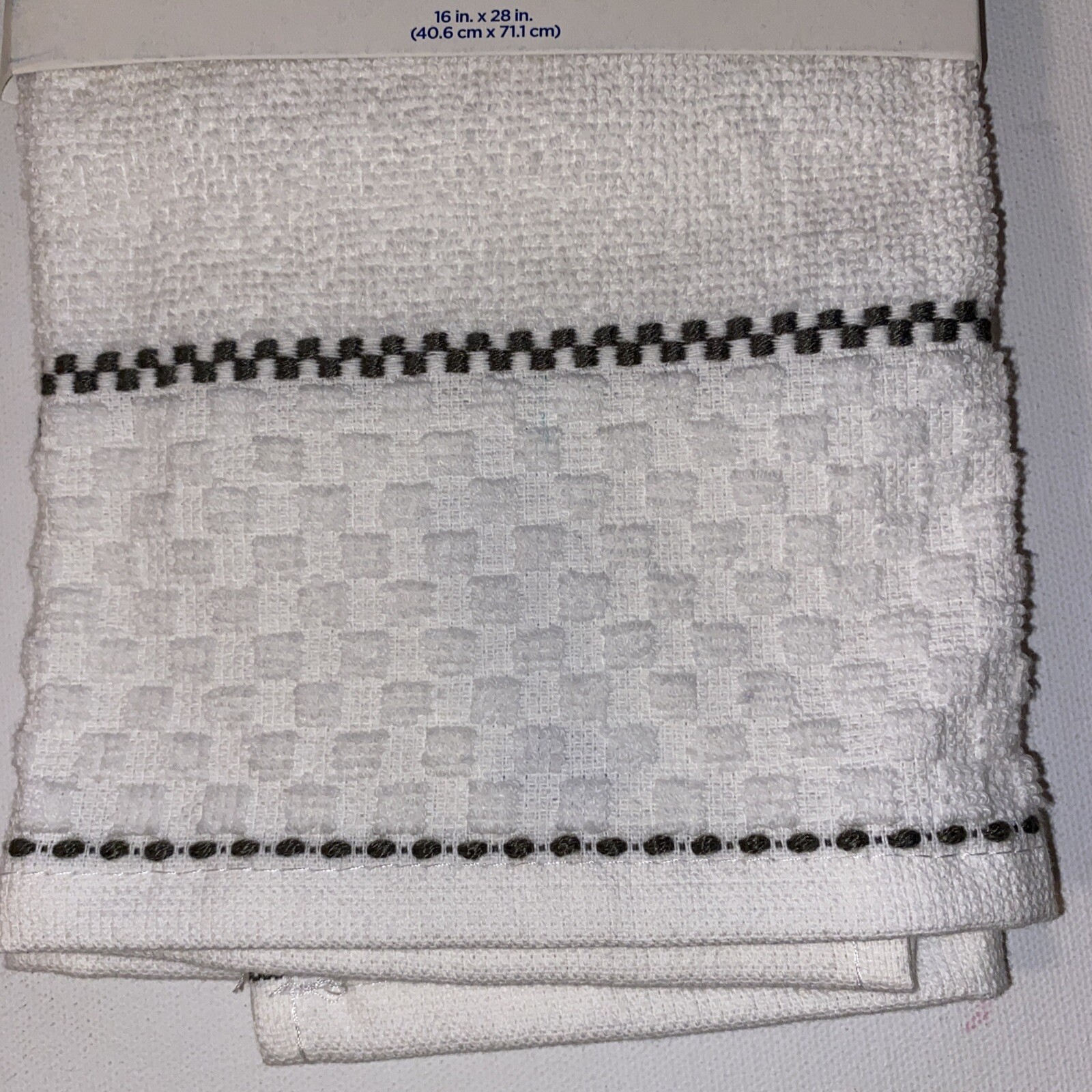 1 Clorox Antimicrobial Kitchen Towel Gray white 16x28 bleach safe 100