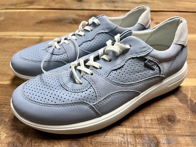 Ecco Shoes Women s Size 7 EE Runner Sneakers Leather Light Blue EU 38 New