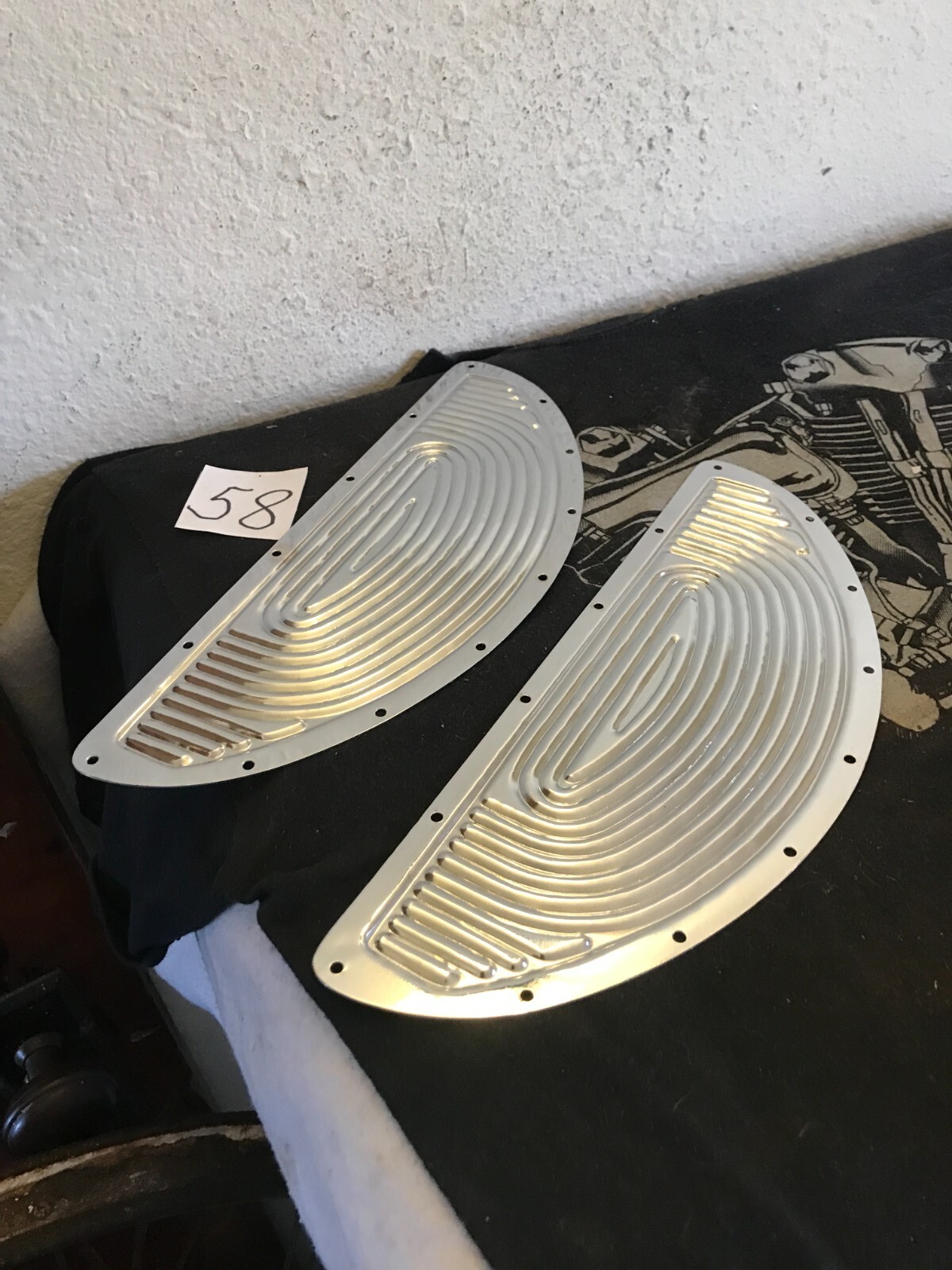harley antique knucklehead flathead panhead wl 45 footboard metal pads ...