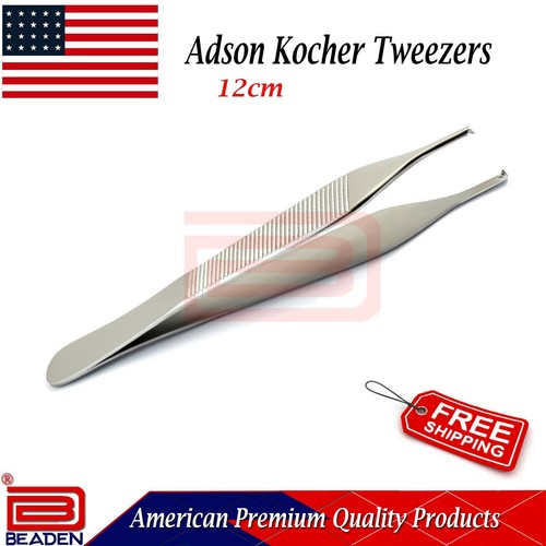 Medizinische Dental Adson Kocher Pinzette gezahnte Pinzette 12 cm chirurgische Instrumente - Bild 3 von 3