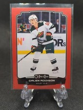 2022-23 OPC O-Pee-Chee Red Border Calen Addison Hockey Card #312 Minnesota Wild