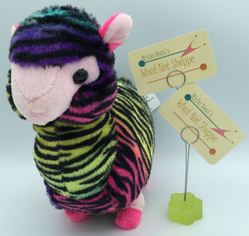 Kellytoy Pink Purple Tie-dye Zebra Striped Alpaca Llama Stuffed Animal ...