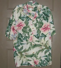 Hawaiian Shirt Paradise Found VTG Hibiscus Rayon Made Hawaii Men's L (X2-9)