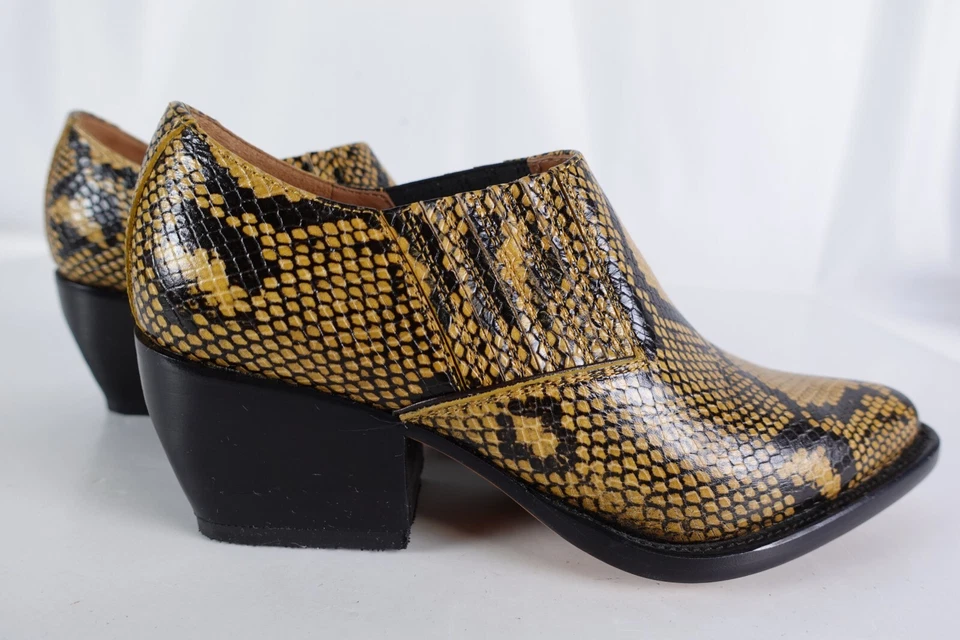 Botas de tornozelo femininas Chloe tamanho 37 estampa de cobra 7 botas pontudas casuais EUA - Imagem 2 de 4