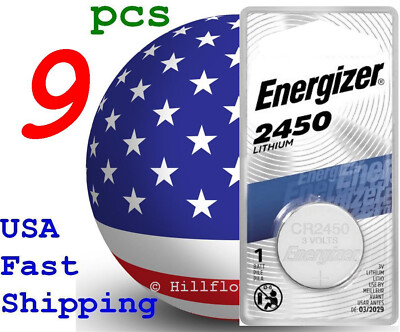 9 piece CR2450 2450 LR2450 Energizer Card 3V Lithium Coin Battery