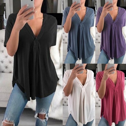 Short Sleeve Blouse T Shirt Tops 