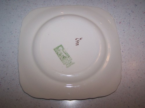 VINTAGE H & K TUNSTALL LARGE 13'' SANDWICH / SWEET TRAY & 6 TEA / BREAD PLATES - Picture 7 of 8
