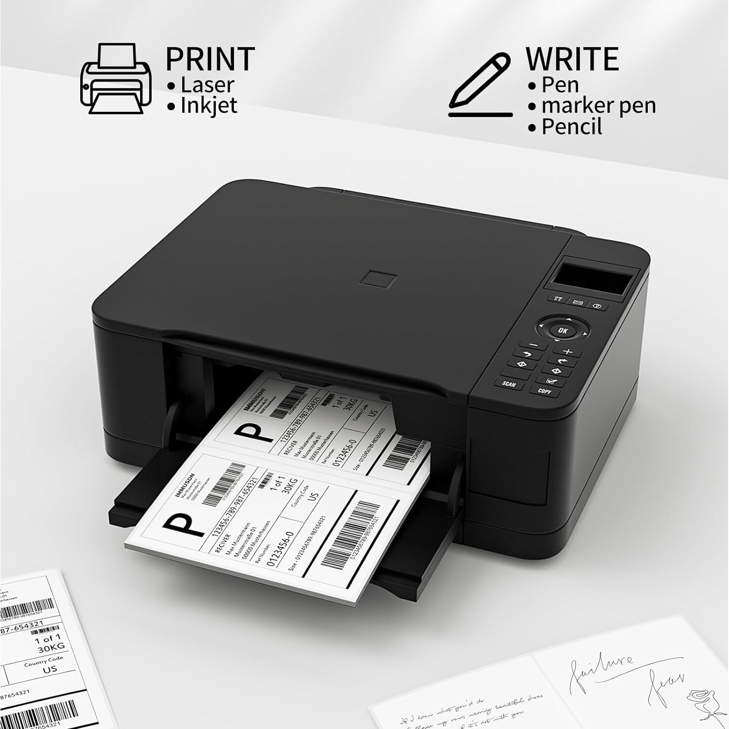 50 Shipping Mailing Labels 8.5x5.5 Half Sheet Rounded Self Adhesive 2 Per Sheet