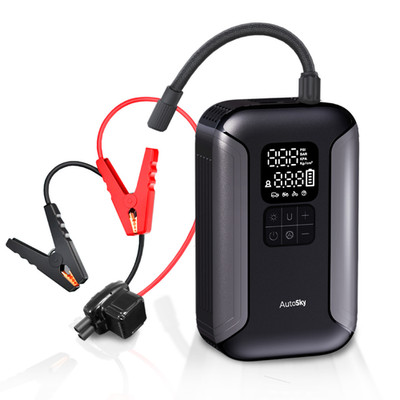 AUTOSKY 2-in-1 Jump Starter & Air Compressor Charger Power Bank Car Portable