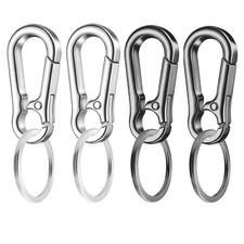 4 Pack Metal Keychain Clip Key Chain Hooks with Key Rings Holder for Car Home
