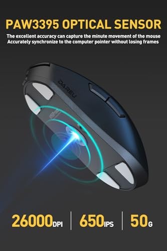 DAREU A950PRO Mouse da Gioco 4K Wireless 55g Ultra Leggero Wireless PAW3395 Sensore 2 - Foto 3 di 9