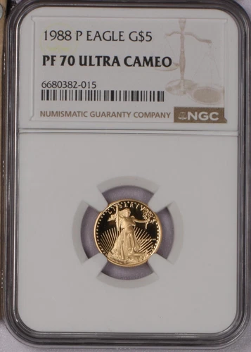 1988-P Gold Eagle 1/10 oz. $5 First Year Issue NGC PF70 Ultra Cameo