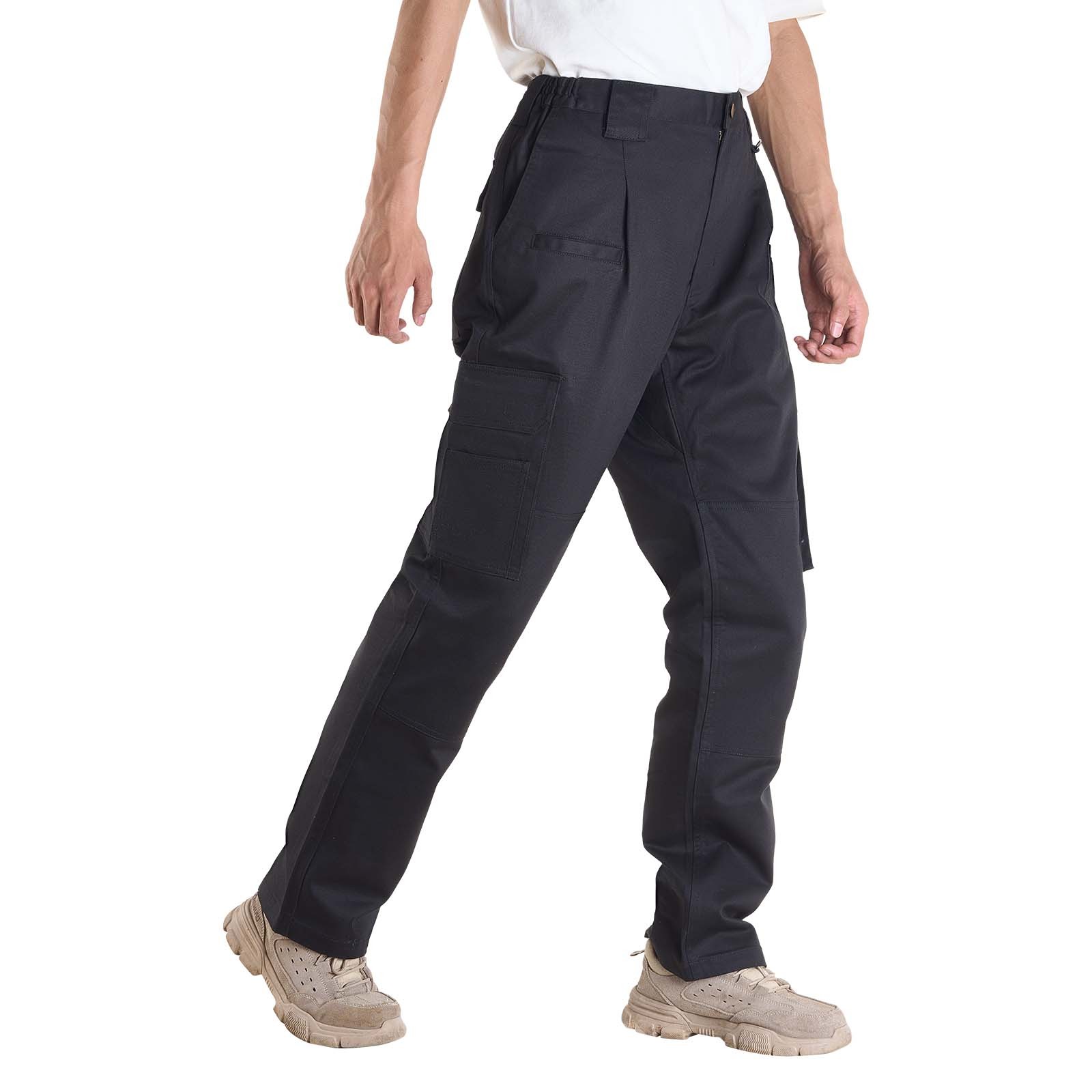 VEVOR FR Pants for Men Flame-Resistant Cargo Pants Multi-Pockets M Size Black