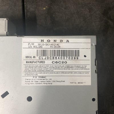 06 Honda Odyssey Accord 6 disc CD changer 39110-SHJ-A91 OEM | eBay