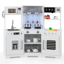 Pretend Play Kitchen for Kids Toddler Aged 3 Wooden Toy Set w/ Range Hood