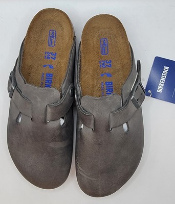 Birkenstock Boston Bs Waxy Oiled Leather Iron Color Narrow | eBay