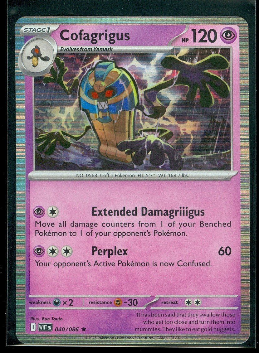 Pokemon COFAGRIGUS 040/086 - White Flare - RARE HOLO - MINT | eBay