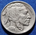 A 1919-D Denver Mint Buffalo Nickel. Tough Date, Nice Condition