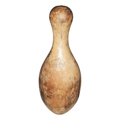 Antique 9'' Wooden Bowling Pin Duckpin