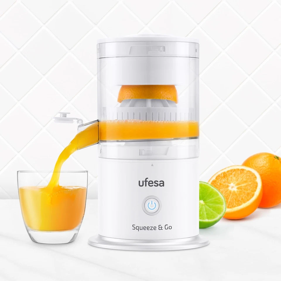 Squeeze & Go White, Spremi Agrumi Elettronico, Estrattore Frutta E Verdura, USB  - Immagine 3 di 4