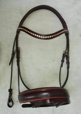 Briglia inglese da dressage in pelle per cavalli 8 mm fascia per...