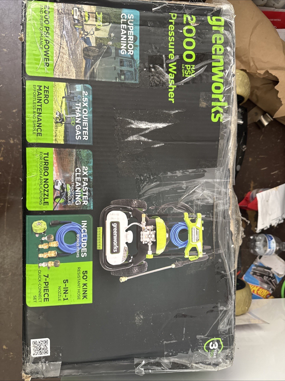 NEW Greenworks 2000 PSI 1.2-Gallon-GPM Cold Water Electric Pressure Washer 