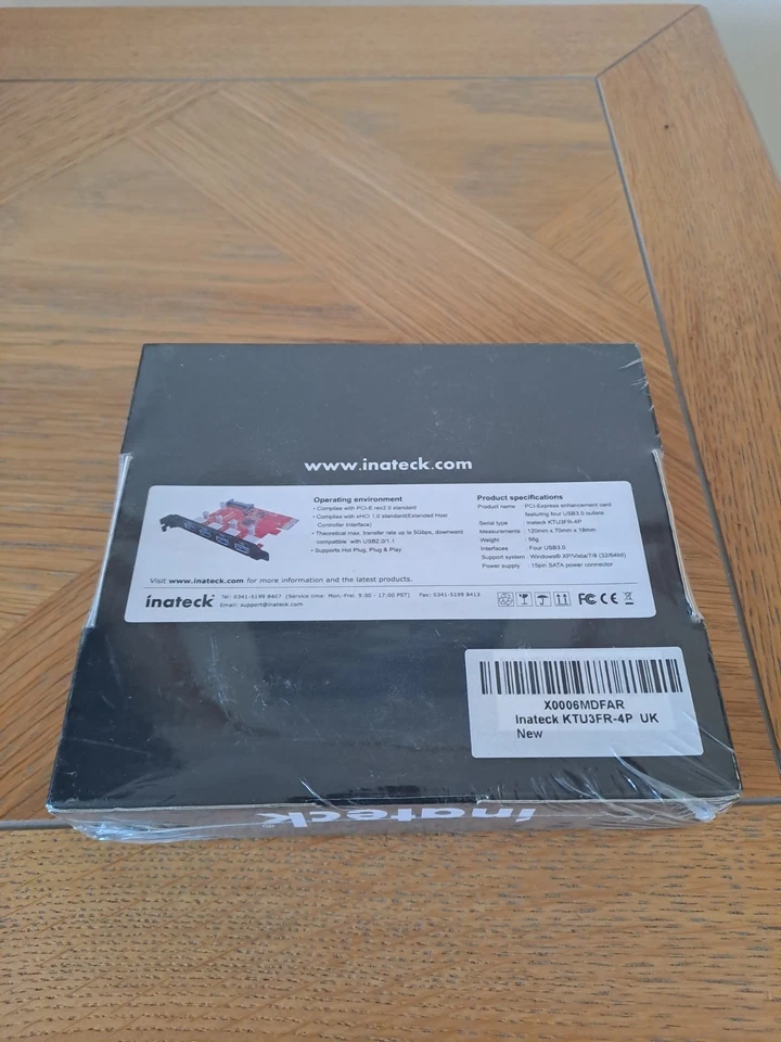 Inateck KTU3FR-4P 4 Port USB 3.0 Expansion Card - Image 2 of 2
