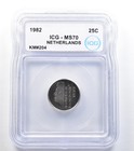 1982 Netherlands 25 Cents KM#204 MS70 ICG a7949 — photo 1