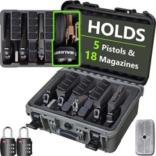 TSA Approved Pistol Gun Case for Multiple Handguns &ndash; Hard Shell Waterproof & ...