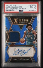 2022 Cade Cunningham X-Factor GW Patch Auto Blue /49 PSA 10 POP 2